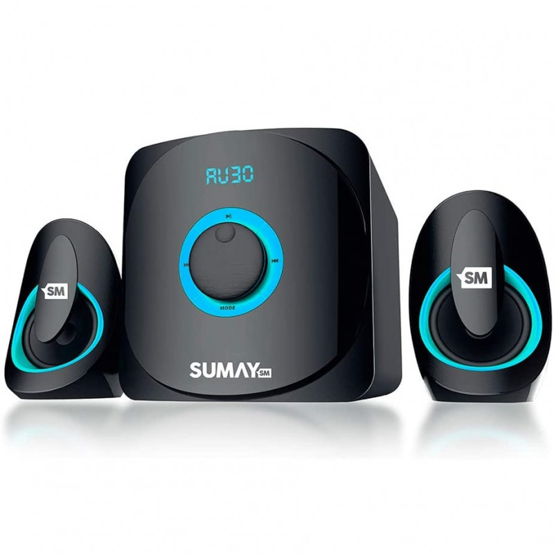 CAIXA DE SOM 2.1 SUMAY SM CS3313B 42W RMS BLUETOOTH SD USB FM