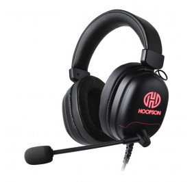 FONE DE OUVIDO C/MICROFONE USB GAMER HOOPSON F-102-VM PRETO LED VERMELHO
