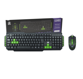 TECLADO E MOUSE USB 5+ GAMER STAR 2.0 PRETO/VERDE
