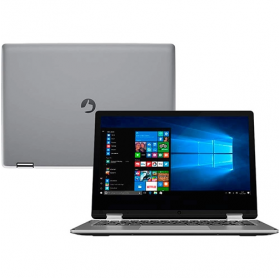 NOTEBOOK POSITIVO DUO Q432A ATOM Z8350/4GB/32GB EMMC/11.6/W.10 HOME/CINZA