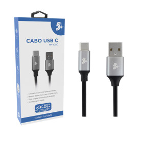 CABO USB PARA USB-C 1.20MT 2.4A 12W 5+ PRETO MP-100C