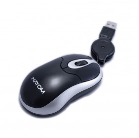 MOUSE USB MINI RETRATIL MU2915 HAYOM 800 DPI PRETO/CINZA