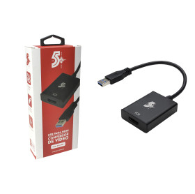 CONVERSOR USB 3.0 PARA HDMI FEMEA 15CM 5+ PRETO 075-0827