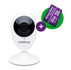 CAMERA DE SEGURANÇA IP INTELBRAS MIBO IC3 + SD 32GB WI-FI HD BRANCA 