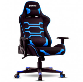 CADEIRA GAMER PCTOP POWER X-2555 PRETA/AZUL RECLINAVEL 180 GRAUS ENCOSTO COSTAS