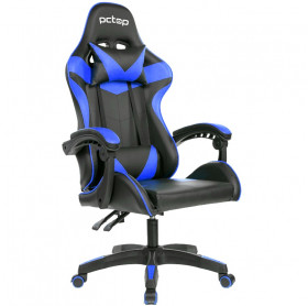 CADEIRA GAMER PCTOP STRIKE SE1005 AZUL RECLINAVEL ALMOFADAS PESCOÇO E LOMBAR