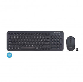 TECLADO E MOUSE SEM FIO PRETO TECLAS REDONDAS MULTILASER TC231