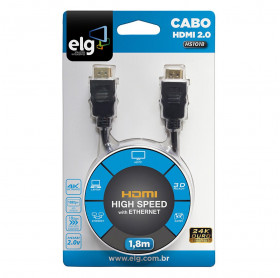 CABO HDMI PARA HDMI 2.0 ELG HS1018 4K 1.8MT PRETO