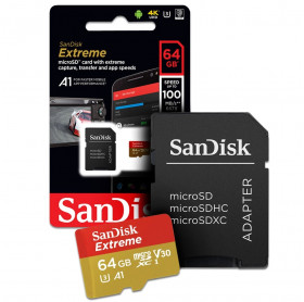 CARTÃO DE MEMORIA 64GB MICRO SDHC EXTREME UHD 4K SANDISK SDSQXAF-064G-GN6MA