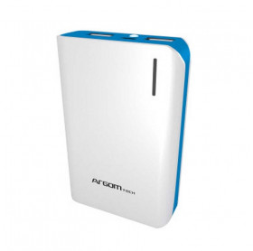 BATERIA PORTATIL 7500MAH ARGOM 2 USB 5V/2A/1A AZUL/BCO ARG-AC-0237L