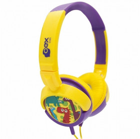 FONE INFANTIL DINO OEX P2 HP300 AMARELO/ROXO 