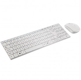 TECLADO E MOUSE SEM FIO BRANCO ULTRA SLIM MULTILASER TC203