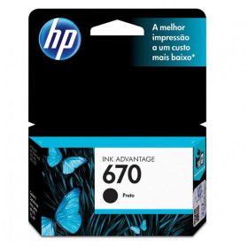 CARTUCHO HP 670 7,5ML CZ113AB PRETO 3525/4615/4625/5525 