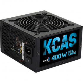 FONTE ATX 400W REAL AEROCOOL KCAS 80 PLUS WHITE PFC PRETA S/CABO