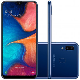 APARELHO CELULAR SMARTPHONE SAMSUNG GALAXY A20 AZUL OCTA CORE/32GB/3GBRAM/TELA 6