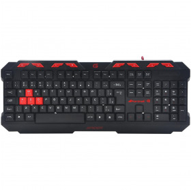 TECLADO USB GAMER SPIDER FORTREK GK706 MULTIMIDIA PRETO/VERMELHO 