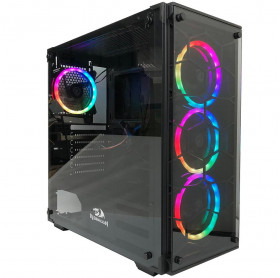 GABINETE ATX  REDRAGON WHEELJACK LATERAL E FRONTAL EM VIDRO PRETO GC-606BK-RGB