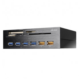 LEITOR DE CARTAO/USB INTERNO PARA GABINETE BAIA 3.5 AKASA AK-HC-07BK