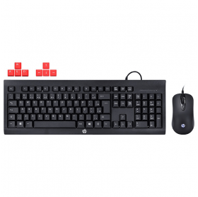 TECLADO E MOUSE USB HP GAMER KM100 PRETO 