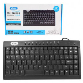 TECLADO USB MINI MULTIMIDIA SLIM PRETO KNUP KP-2013