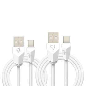 KIT CABO USB PARA USB-C ELG C/ 1 MT + 2 MT BRANCO CMBC12WH