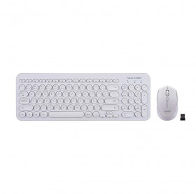 TECLADO E MOUSE SEM FIO BRANCO TECLAS REDONDAS MULTILASER TC232