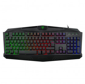 TECLADO USB GAMER T-DAGGER TANKER RAINBOW T-TGK106 PRETO 