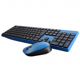 TECLADO E MOUSE SEM FIO MULTILASER AZUL/PRETO TC246