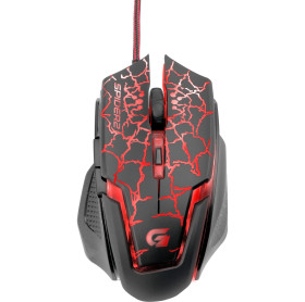 MOUSE USB GAMER SPIDER 2 OM-705 3200 DPI FORTREK PRETO/VERMELHO