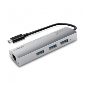 HUB USB-C 3 PORTAS USB 3.1 / 1 PORTA RJ-45 GIGABIT COMTAC 9340