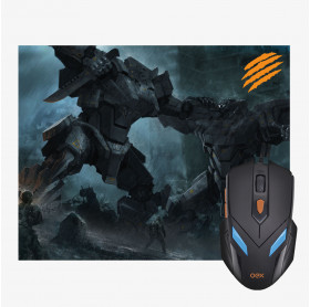 MOUSE USB COM MOUSE PAD GAMER OEX MC100 WAR PRETO