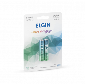 PILHA ALCALINA ELGIN ENERGY AAA C/2 LR3 1.5V BLISTER 82154