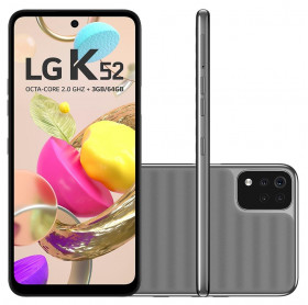 APARELHO CELULAR LG K52 CINZA 64GB/3GB RAM/TELA 6.6 4 CAMERAS
