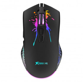 MOUSE USB GAMER XTRIKE ME GM-215 7200DPI LED 7 BOTOES RGB PRETO 