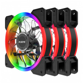 KIT COOLER GABINETE 3 FANS 120X25MM RGB ALSEYE D-RINGER