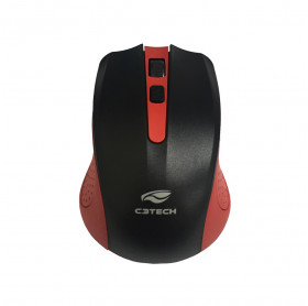 MOUSE SEM FIO M-W20RD C3 TECH OPTICO 1000 DPI PRETO/VERMELHO 