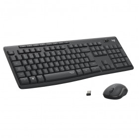 Teclado e Mouse Sem Fio MK295 Logitech Silent Preto