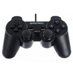 CONTROLE USB PC DUAL SHOCK HOOPSON VG-018 PRETO 