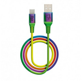 CABO USB PARA USB-C TIPO-C ELG RAINBOW NYLON 1.0MT TC10RB 