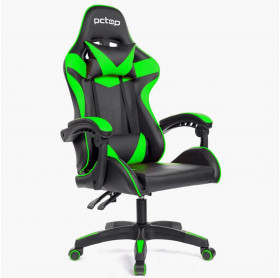 CADEIRA GAMER PCTOP STRIKE SE1005 VERDE RECLINAVEL ALMOFADAS PESCOÇO E LOMBAR