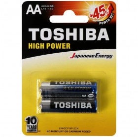 PILHA ALCALINA AA 1,5V LR6GCP TOSHIBA C/2 LR6GCP BP-2CN