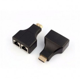 TRANSMISSOR E RECEPTOR HDMI PARA RJ45 VIA CABO DE REDE GVBRASIL ADT.866