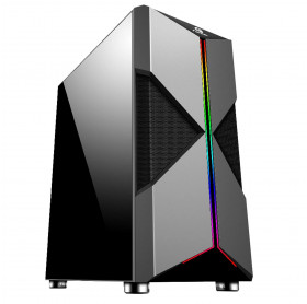 GABINETE ATX GAMER FORTREK HOLT RGB PRETO LATERAL ACRILICO - SEM FONTE 