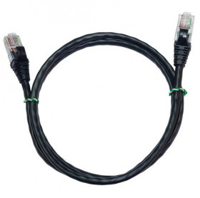 CABO DE REDE PATCH CORD CAT.5E 1.5MT PRETO EVUS 