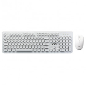 TECLADO E MOUSE SEM FIO OEX TM410 POP+ BRANCO - PILHA AA (NÃO INCLUSAS)