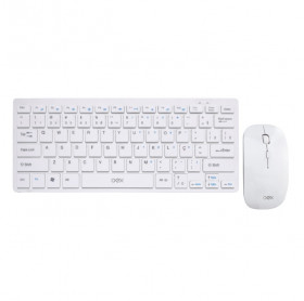 TECLADO E MOUSE SEM FIO OEX TM405 ULTA SLIM BRANCO 