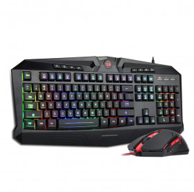 TECLADO E MOUSE USB GAMER REDRAGON ESSENTIALS PRETO S101-1