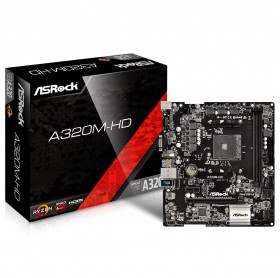 PLACA MAE ASROCK A320M-HD R4.0 AMD AM4 DDR4 3200/2400 M.2 VGA HDMI