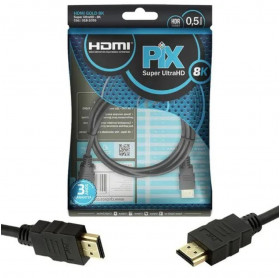 CABO HDMI-M PARA HDMI-M PIX VS.2.1 GOLD ULTRA HD 8K 0.5MT PRETO 