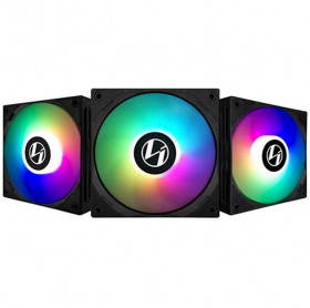 KIT COOLER GABINETE 3 FANS RGB LIAN LI ST120-3B PRETO 120X25